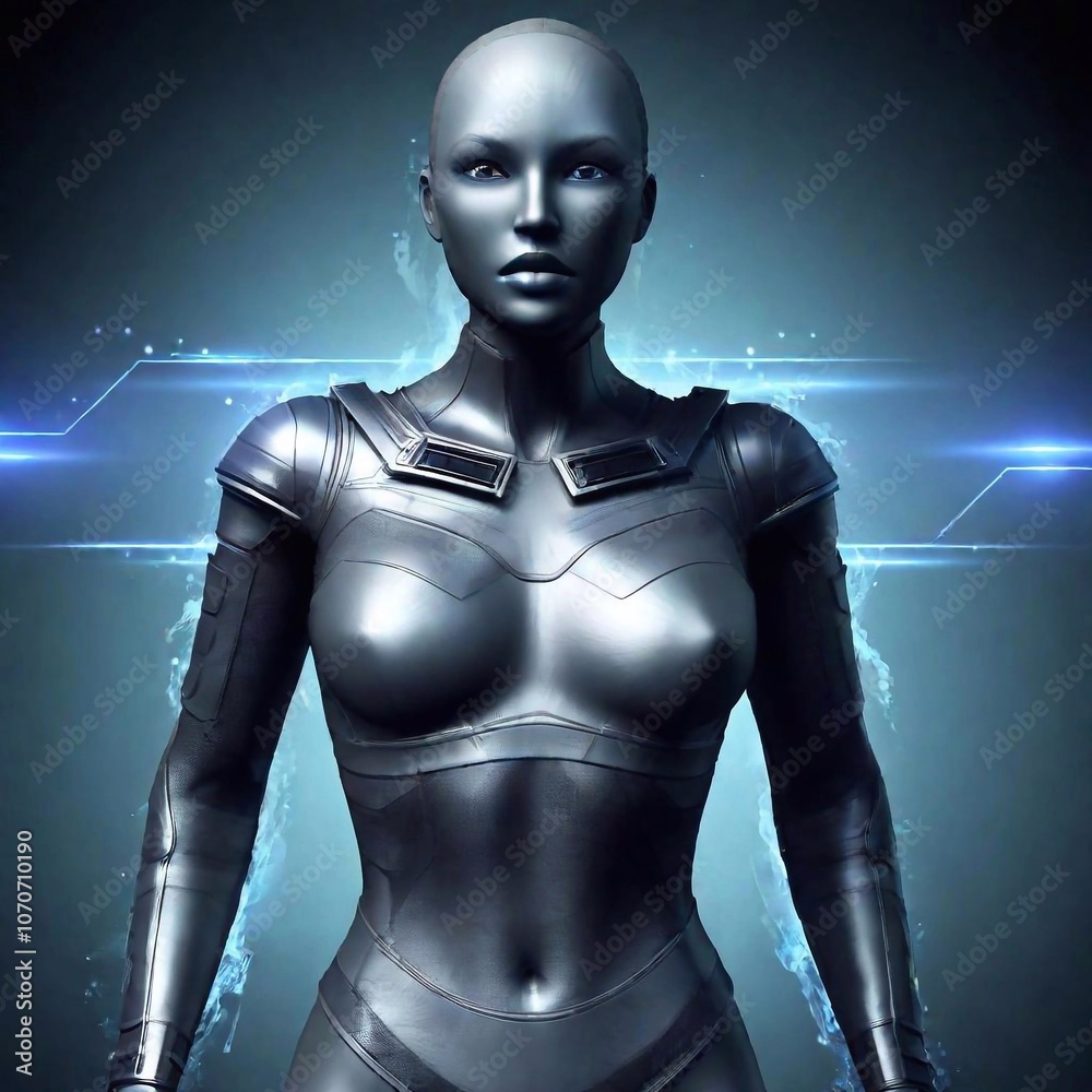 3 d rendering - cyborg female 3 d rendering - cyborg female