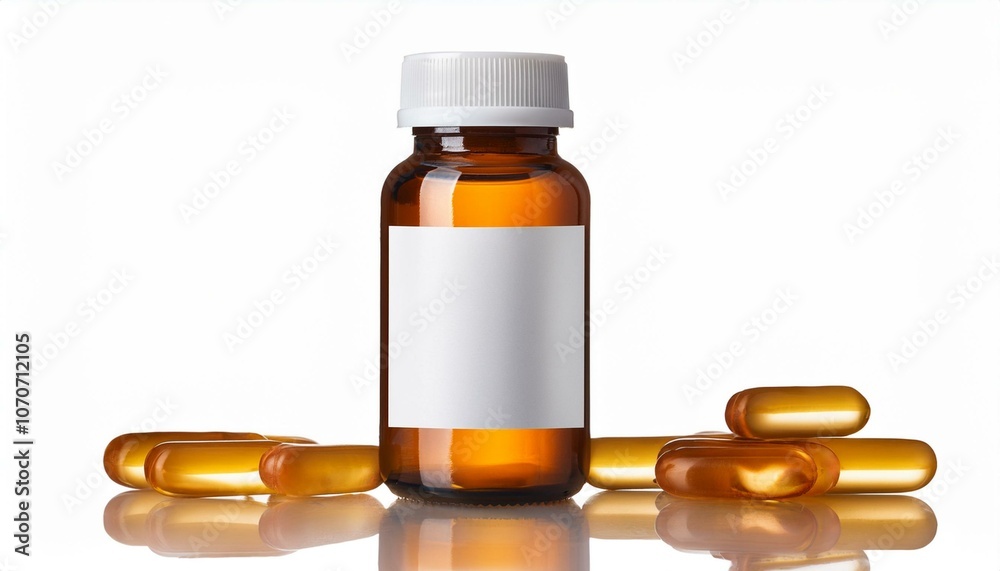 A vitamin bottle with blank label on White background PNG A vitamin bottle with blank label on White background PNG