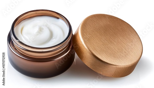 Isolated white cup with hot herbal tea, green leaf, and fresh flowers on a wooden table, perfect for a healthy morningIsolated white cup with hot herbal tea