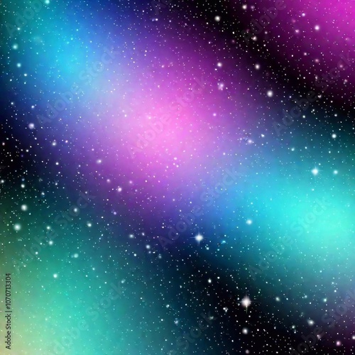 light purple, green vector background with colorful stars.