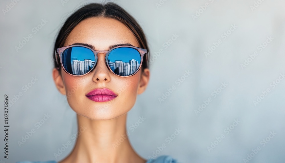Stylish Girl with Sunglasses on Urban Street Stylish Girl with Sunglasses on Urban Street