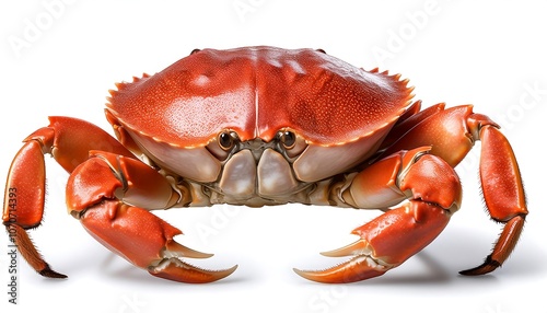 Red crab claw isolated on white background, perfect for seafood recipes