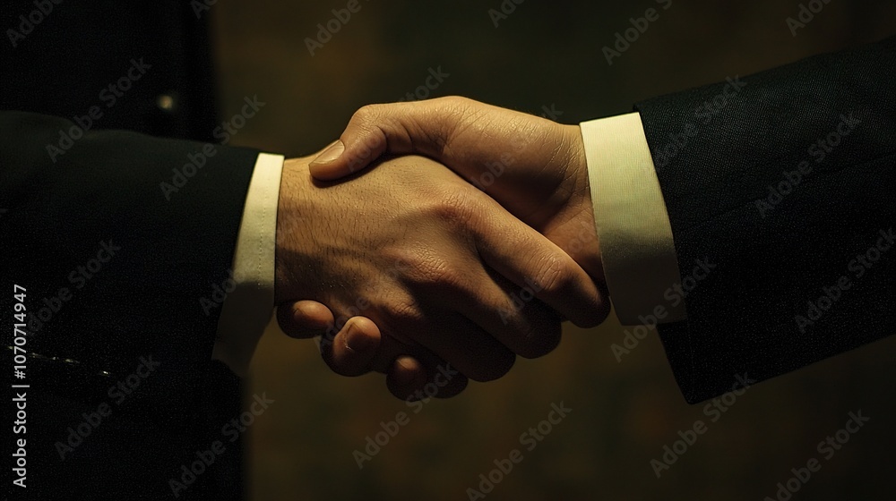 Agreement Through a Firm Handshake Between Two Individuals Agreement Through a Firm Handshake Between Two Individuals