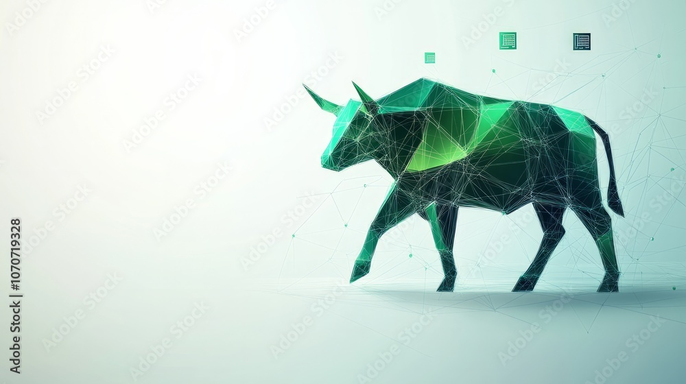 watercolor of a bullish Green lines watercolor of a bullish Green lines