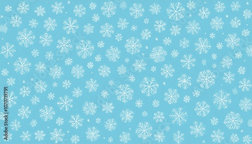 christmas background - minimalist blue winter snowflake wallpaper pattern