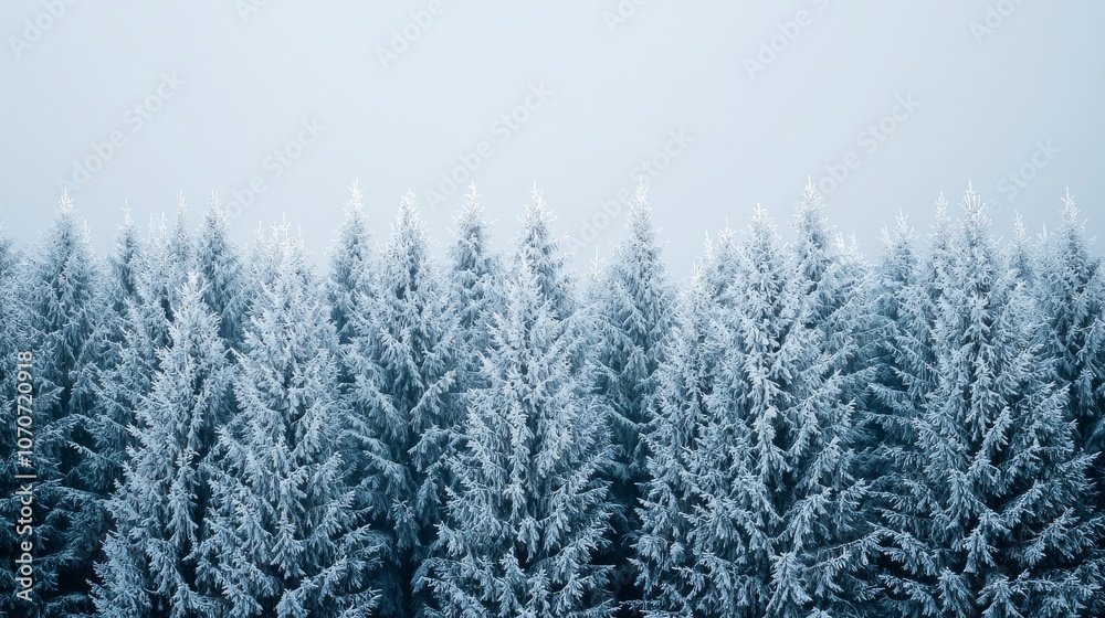 Snow Covered Pine Trees in Winter. Snow Covered Pine Trees in Winter.