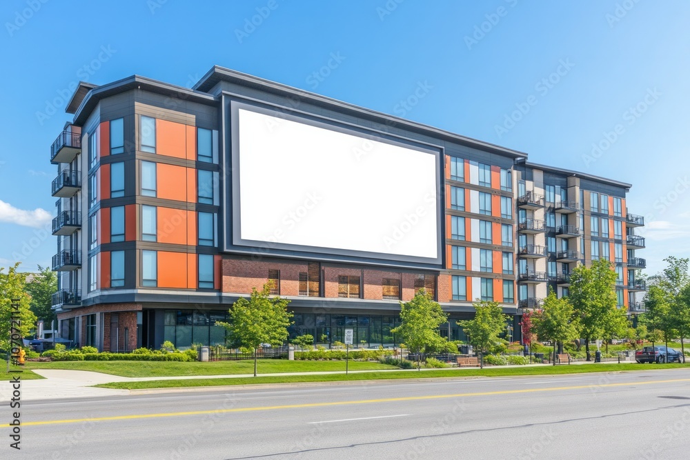 Obraz premium a blank billboard on a apartment complex