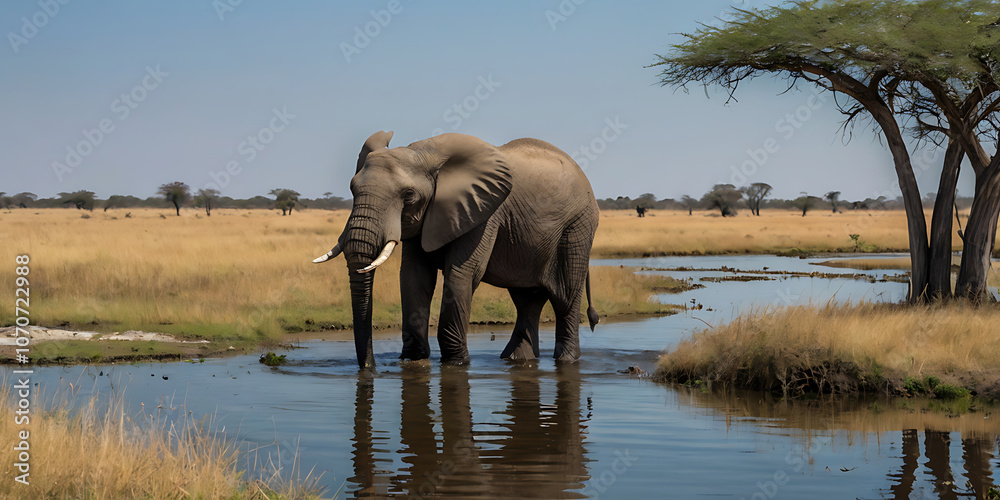Obraz premium animals in national park, wildlife, created by Generative AI