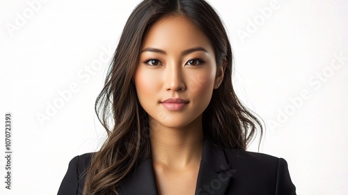 Confident Businesswoman in Black Suit Portrait