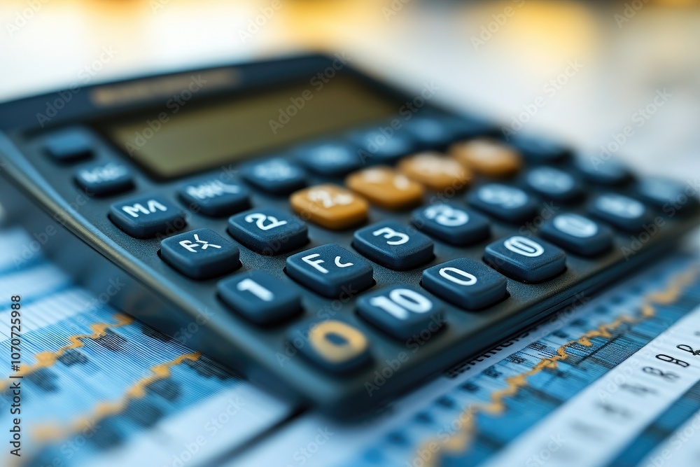 Close-up of Calculator on a Graph Chart Close-up of Calculator on a Graph Chart
