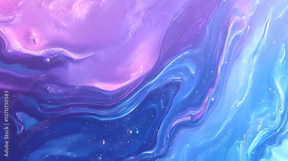 Abstract Swirling Blue and Purple Paint with Glitter Abstract Swirling Blue and Purple Paint with Glitter