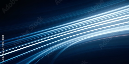 Abstract light trails on a dark blue background