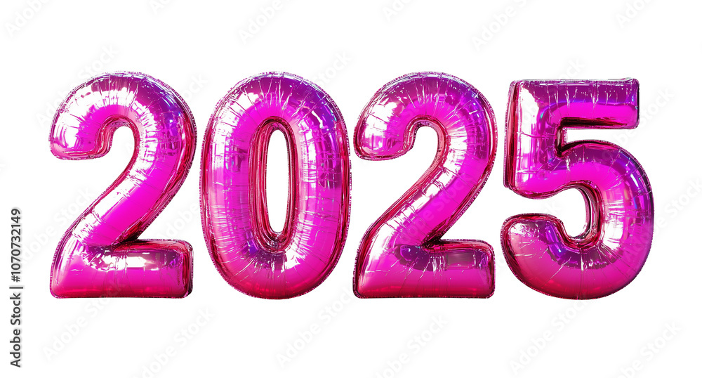 2025 Symbol 3D Text. Letters create interesting visual effects with pink glossy plastic texture. Background separation. 2025 Symbol 3D Text. Letters create interesting visual effects with pink glossy plastic texture. Background separation.