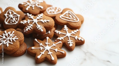 christmas gingerbread cookies with copy space