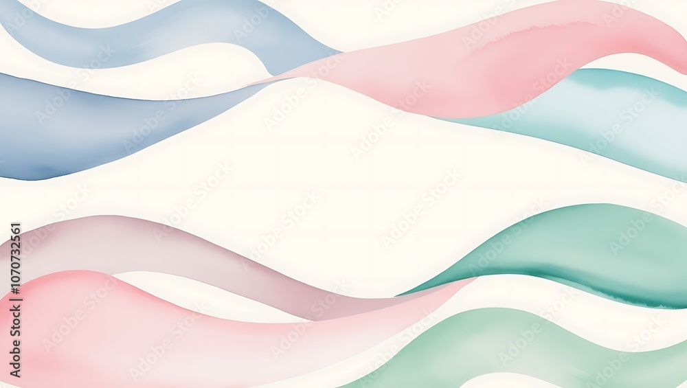 Fototapeta premium Abstract pastel wavy background. Generative Ai.