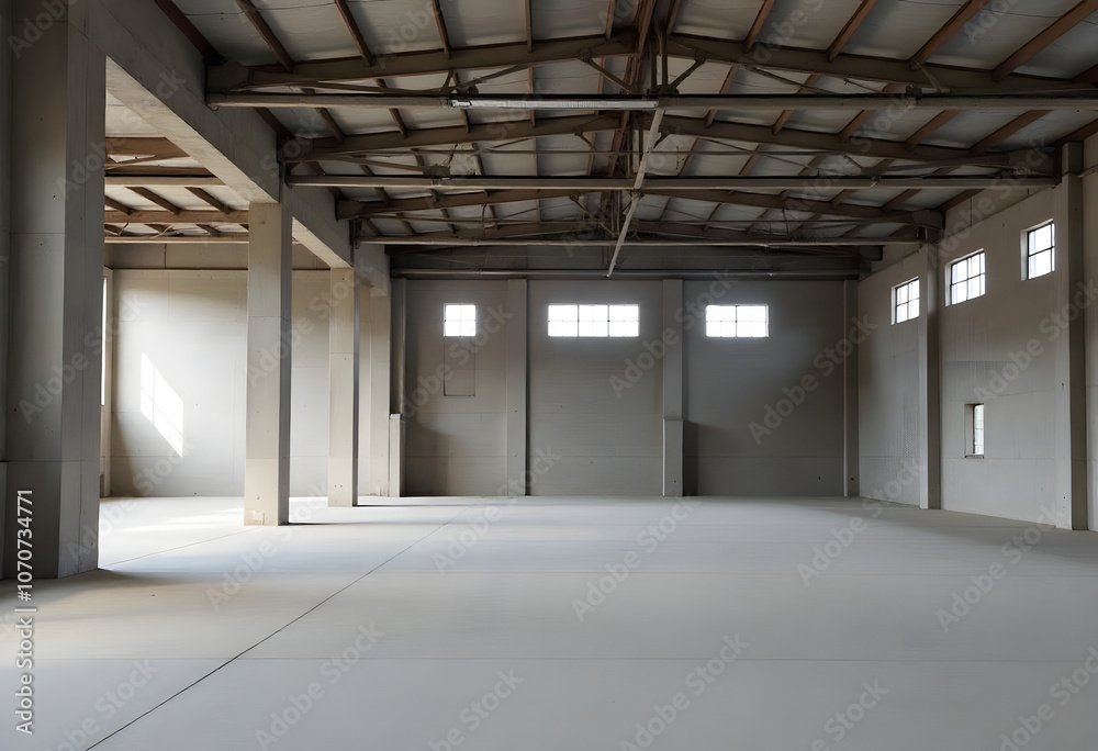 Industrial space or concrete warehouse, empty space for renting Industrial space or concrete warehouse, empty space for renting