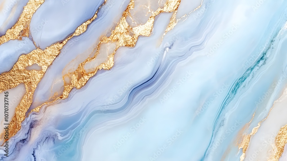 Abstract Blue and Gold Marble Swirls Abstract Blue and Gold Marble Swirls