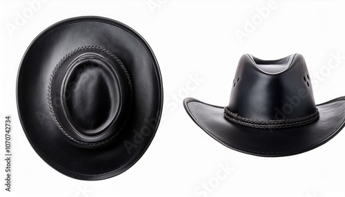 Cowboy Hat Set Isolated on White Background