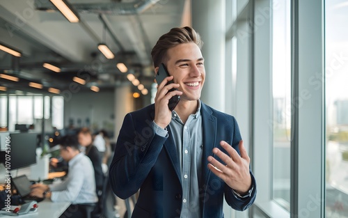businessman talking on cell phone