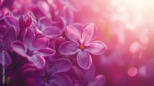 Vibrant Purple Flowers Blooming in Soft Light