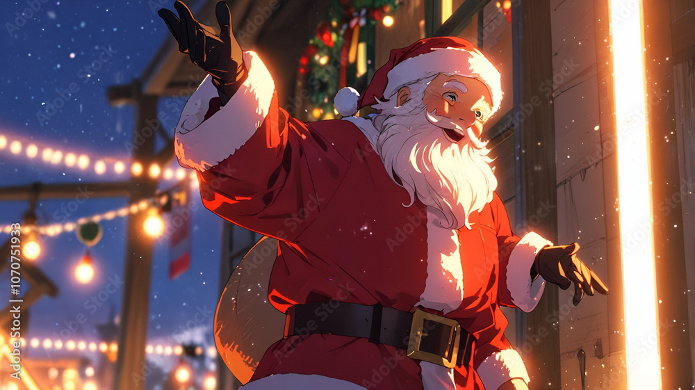 santa claus with christmas lights santa claus with christmas lights
