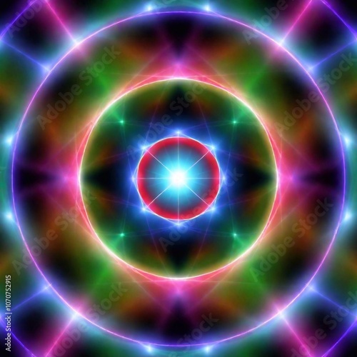 A high-resolution digital artwork illustrating a glowing atomic structure with vibrant hues of red and orange at the center. Electrons orbiting the nucleus are depicted with luminous trails. Surroundi photo