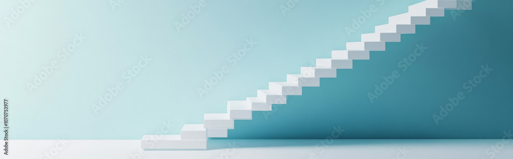 Staircase against lightly colored wall, background, minimal concept Staircase against lightly colored wall, background, minimal concept