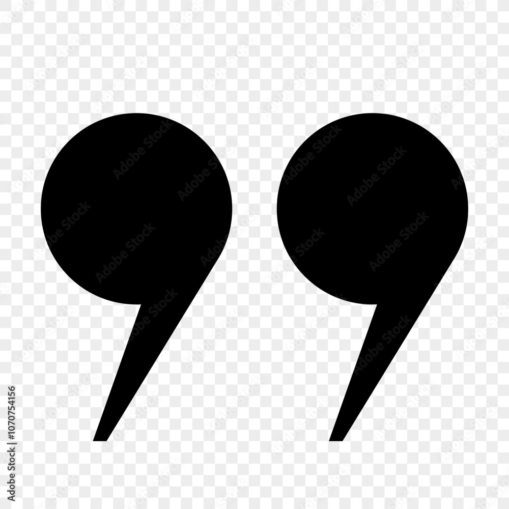 A set of black quotation mark icons on a white background. Quotes, isolated vector icons in the form of commas, quotation marks. Vector illustration. A set of black quotation mark icons on a white background. Quotes, isolated vector icons in the form of commas, quotation marks. Vector illustration.
