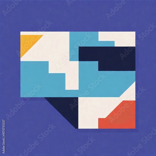 A modern cartoon-style business card template vector with a minimalistic design, featuring a clean layout with simple geometric shapes, bright colors, and bold text for a contemporary look