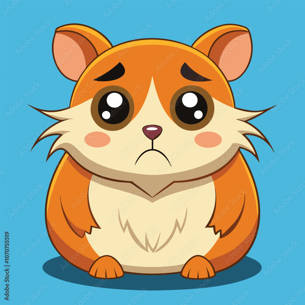 Sad Hamster Cartoon Character vector illustration Sad Hamster Cartoon Character vector illustration