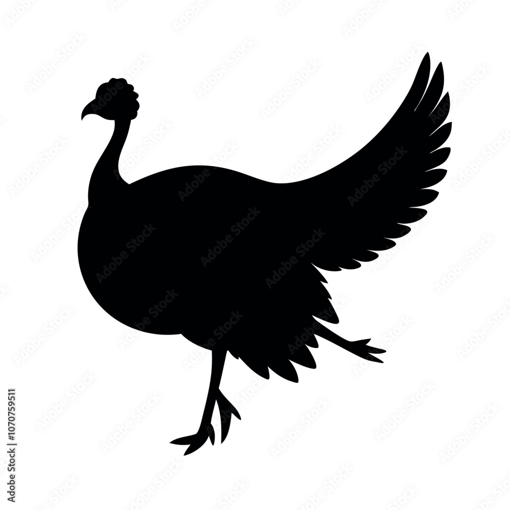Fototapeta premium a turkey running fast vector art illustration isolated white background
