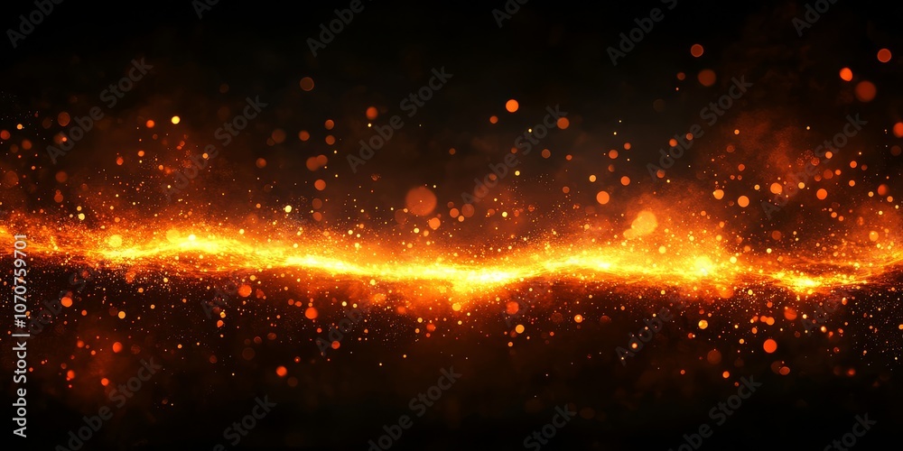 Generative AI visualizes luminous fire embers in a striking display. Generative AI visualizes luminous fire embers in a striking display.