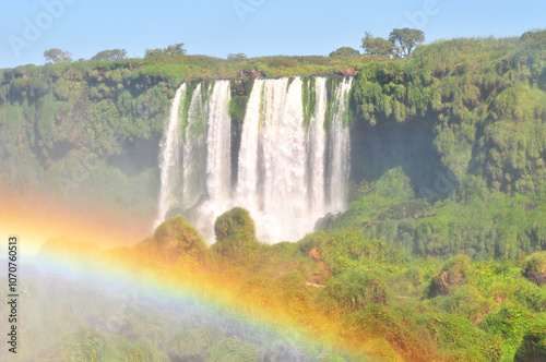Obraz na plátně Iguazú Falls  waterfalls on the Iguazu River on the border of the Argentine and