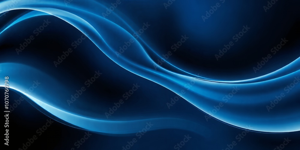 Abstract blue wave design on a dark background. Abstract blue wave design on a dark background.