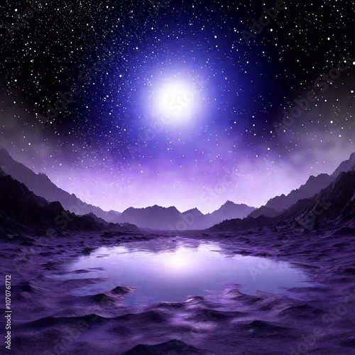 A desolate battlefield, with a deep crater at its center, pulsing with eerie purple light and sending waves of energy into the dark sky.