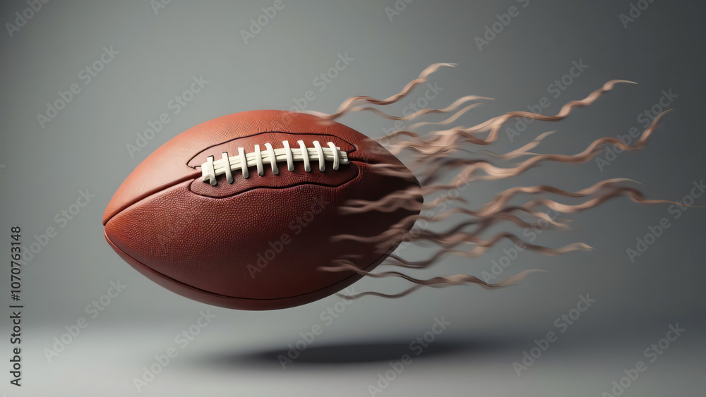 Dynamic football in mid-air, showcasing speed and motion with trailing effects, symbolizing the excitement of the sport and the exhilaration of gameplay in an artistic representation of athleticism Dynamic football in mid-air, showcasing speed and motion with trailing effects, symbolizing the excitement of the sport and the exhilaration of gameplay in an artistic representation of athleticism