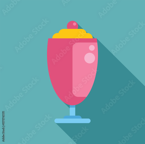 Refreshing milkshake topped with whipped cream and a cherry, perfect for a summer day