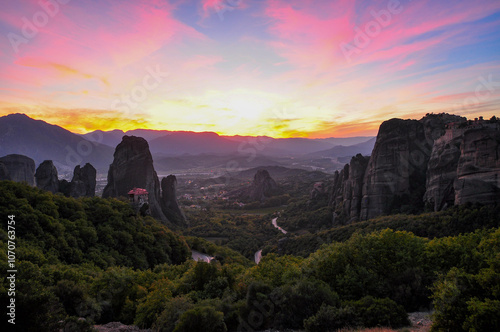 Meteora Klöster Sonnenuntergang Griechenland