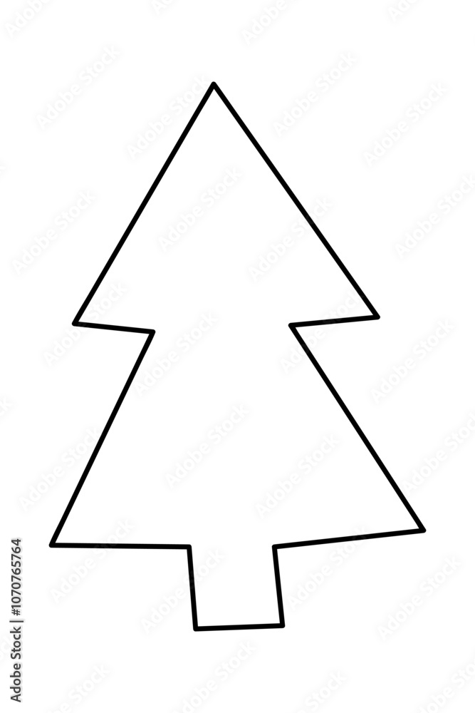 Contour spruce. Doodle black and white clipart illustration. Contour spruce. Doodle black and white clipart illustration.