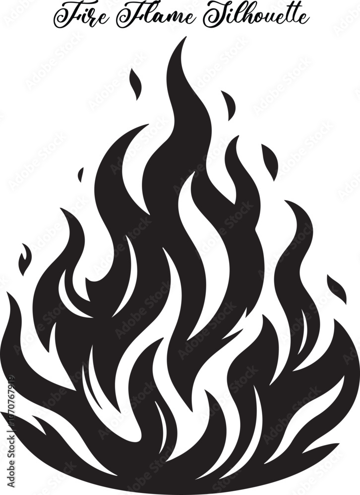 A bold fire flame silhouette with sharp, dancing shapes, capturing intense energy and heat in outline. A bold fire flame silhouette with sharp, dancing shapes, capturing intense energy and heat in outline.