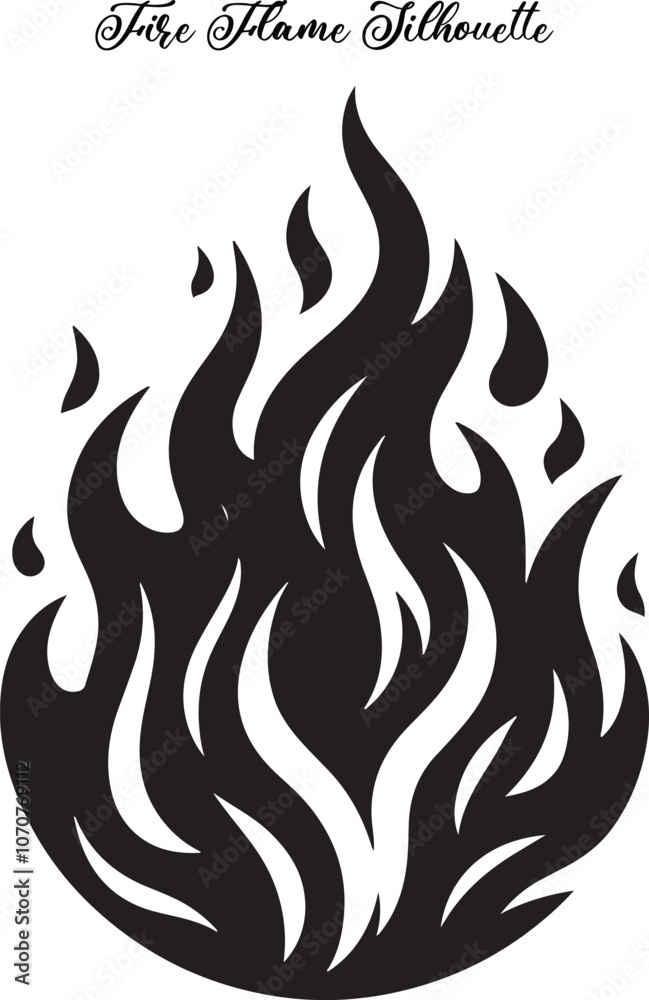 A bold fire flame silhouette with sharp, dancing shapes, capturing intense energy and heat in outline. A bold fire flame silhouette with sharp, dancing shapes, capturing intense energy and heat in outline.