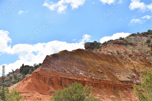 Juniper-Sunflower-Roho trails on a sunny day in Palo Duro Canyon State Park, Texas, USA photo
