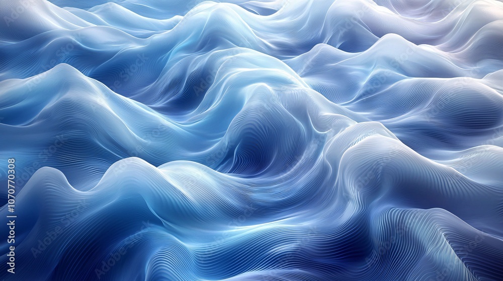 Fluid Blue and White Wave Patterns - Abstract 3D Background with Dynamic Interlocking Design Fluid Blue and White Wave Patterns - Abstract 3D Background with Dynamic Interlocking Design