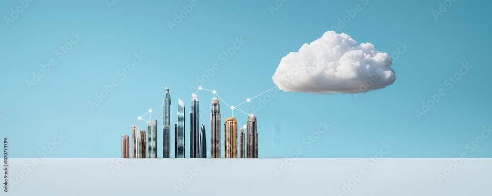 Fototapeta premium Exploring the future of urban infrastructure cityscapes enhanced by cloud connectivity trends