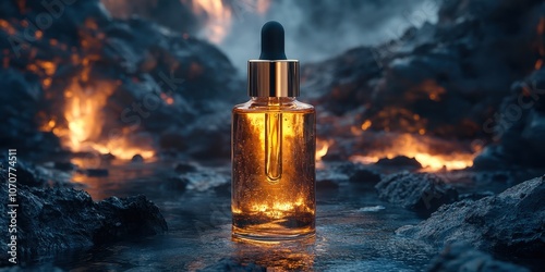 Face oil dropper bottle Commercial poster Product pho