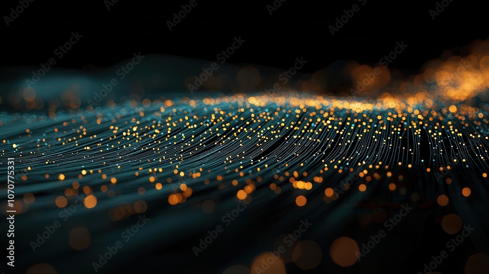 Fototapeta premium Light trails to represent data flow and showcase evolving internet infrastructure trends