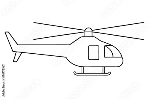 Helicopter line art vector illustration