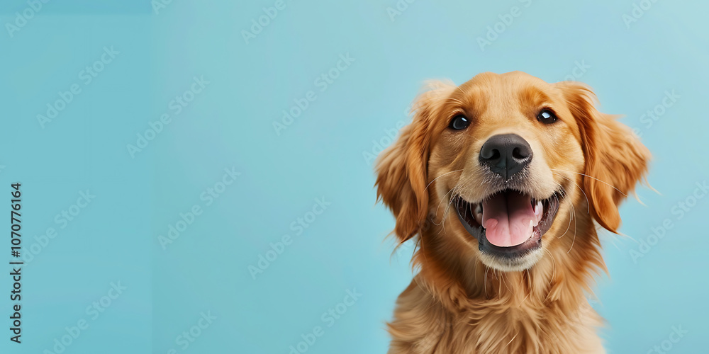 A heartwarming portrait of a happy Golden Retriever puppy, with its playful expression and shiny coat, exuding pure joy and innocence, capturing the essence of a loving and loyal companion A heartwarming portrait of a happy Golden Retriever puppy, with its playful expression and shiny coat, exuding pure joy and innocence, capturing the essence of a loving and loyal companion