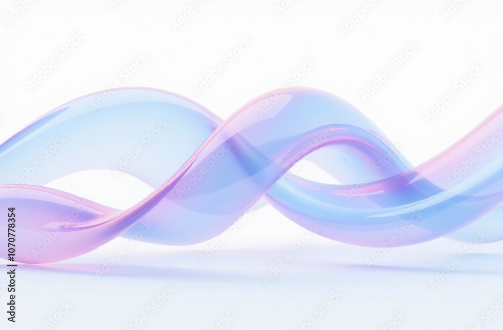 Purple and blue glass ribbon in white background Purple and blue glass ribbon in white background