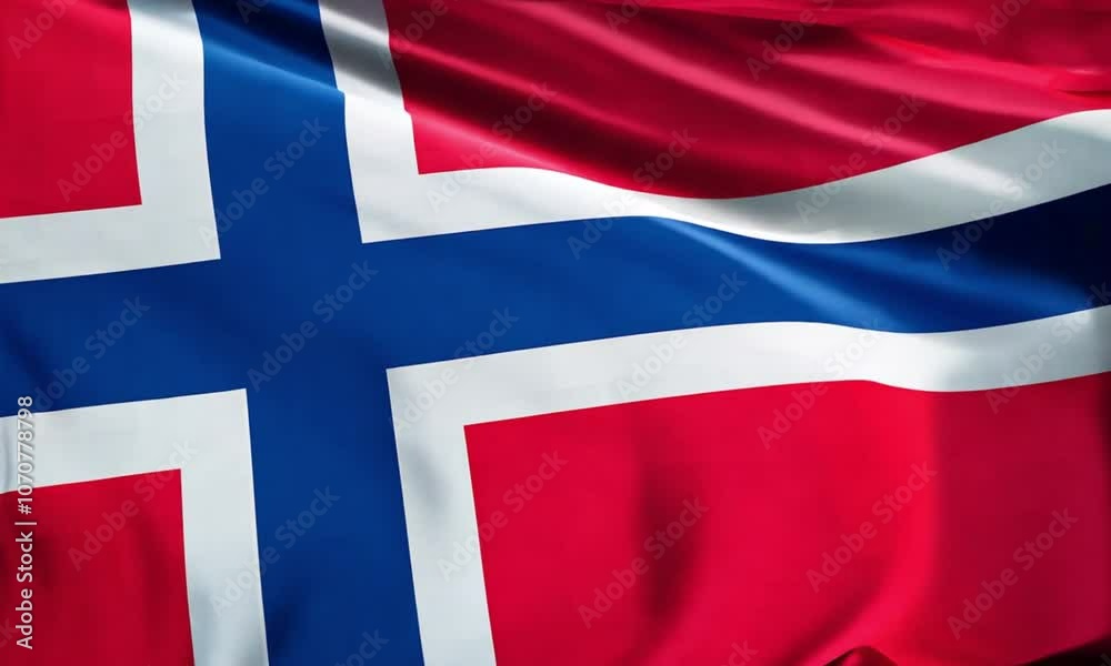 Norwegian flag waving in the wind on flag day, symbolizing unity and national pride. Norwegian flag waving in the wind on flag day, symbolizing unity and national pride.